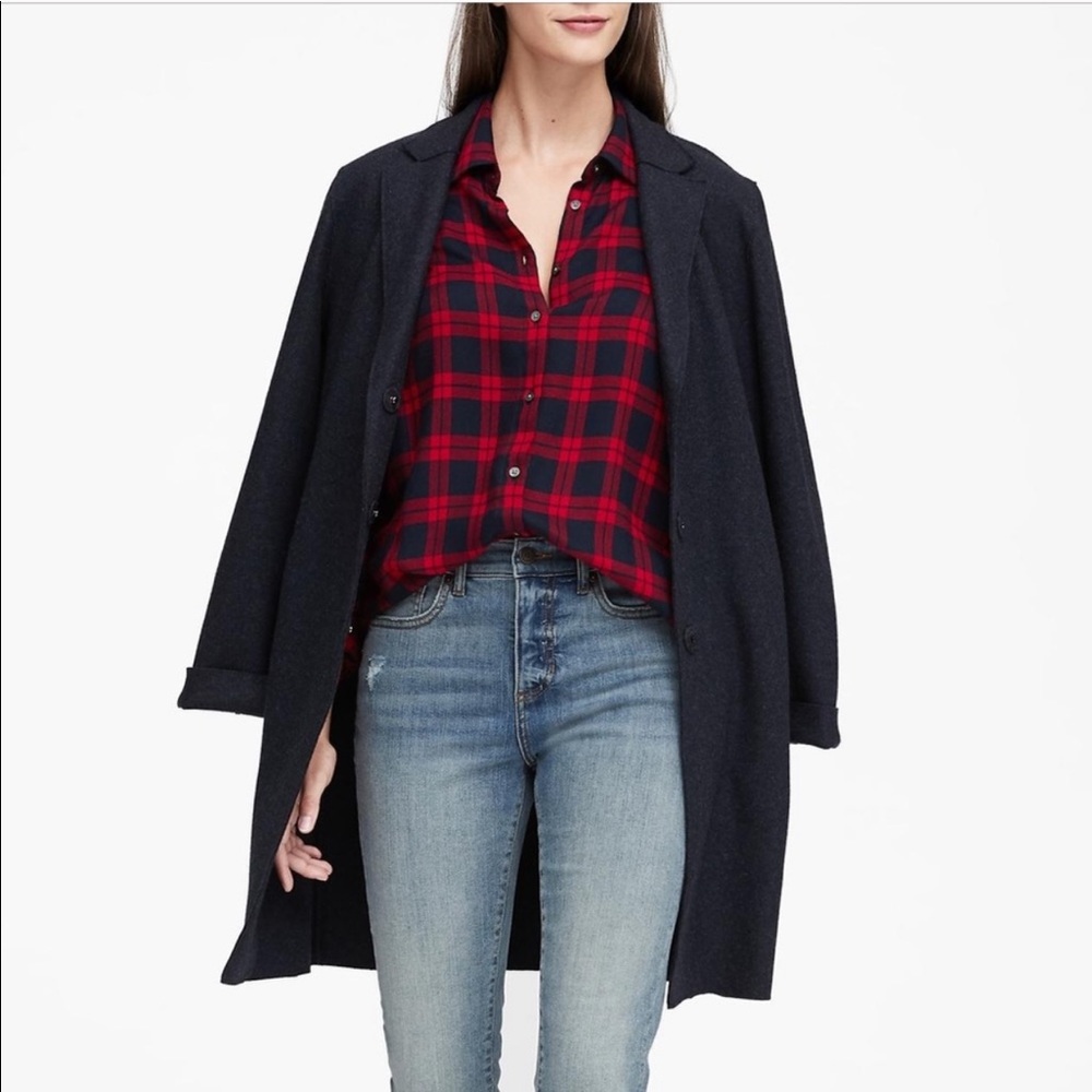 Banana Republic Dillon Classic Red Plaid Flannel